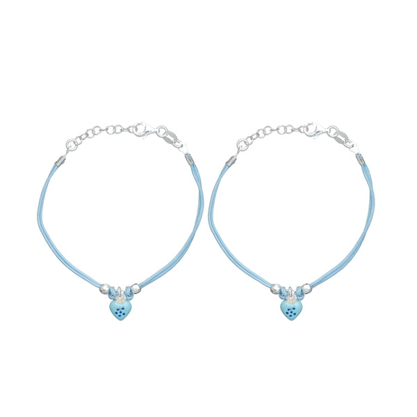 925 Silver Blue Heart Bracelet