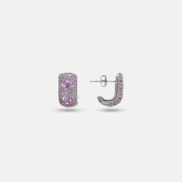 925 Silver Blush Aurora Hoop Earrings
