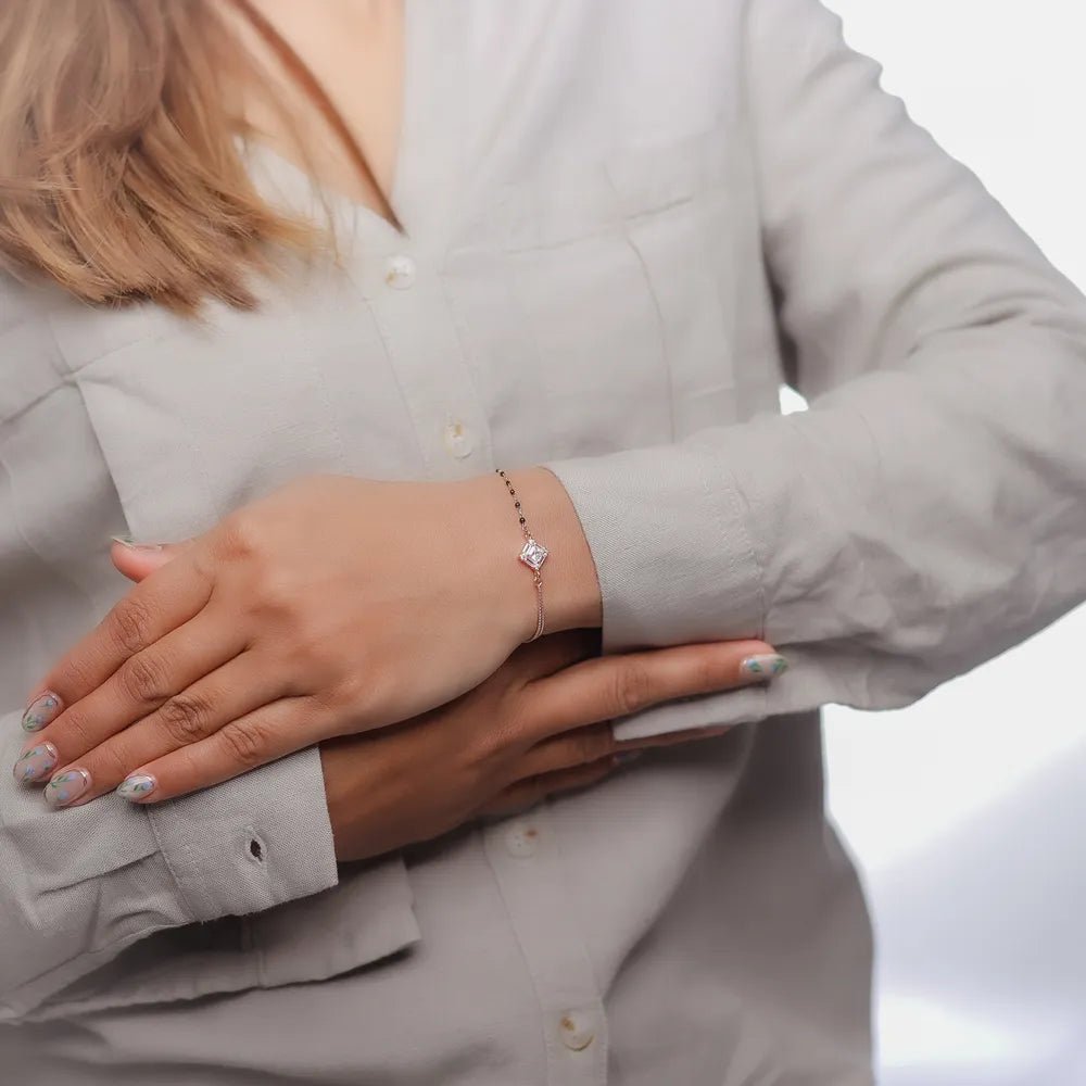 925 Silver Blush Bond Solitaire Bracelet - 925 sterling silver bracelet by Tassya Silver