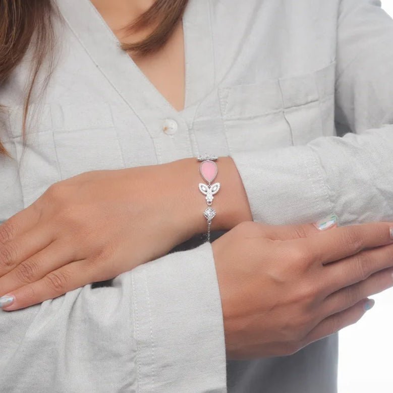 925 Silver Blush Petal Bracelet - 925 sterling silver bracelet by Tassya Silver