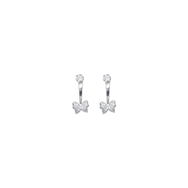 925 Silver Bow Sparkle Earrings