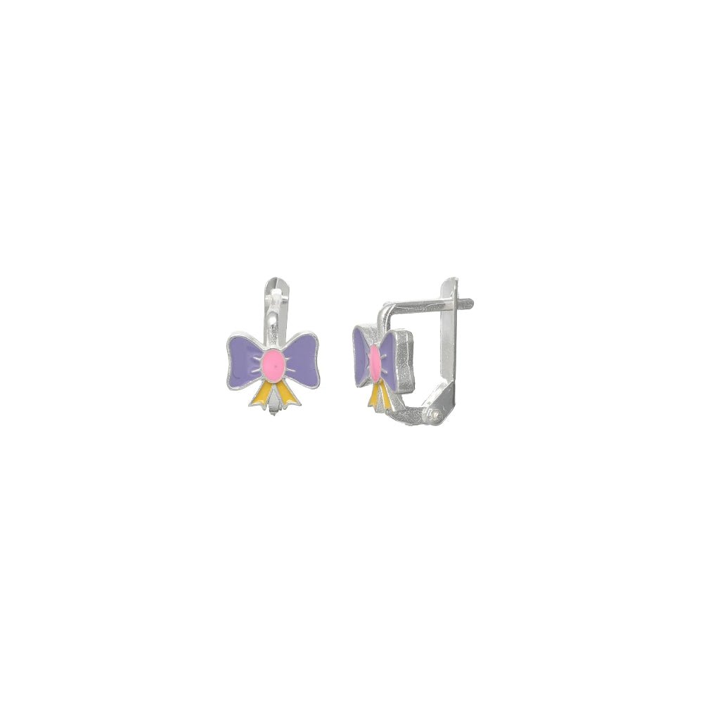 925 Silver Candy Bow Baby Hoop Earrings - 925 sterling silver earrings by Tassya Silver
