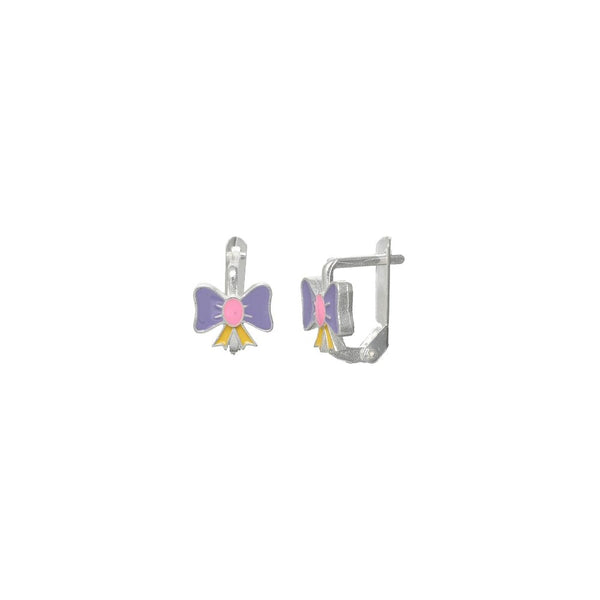 925 Silver Candy Bow Baby Hoop Earrings