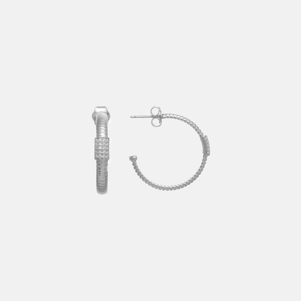 925 Silver Celeste Coil Hoop Earrings