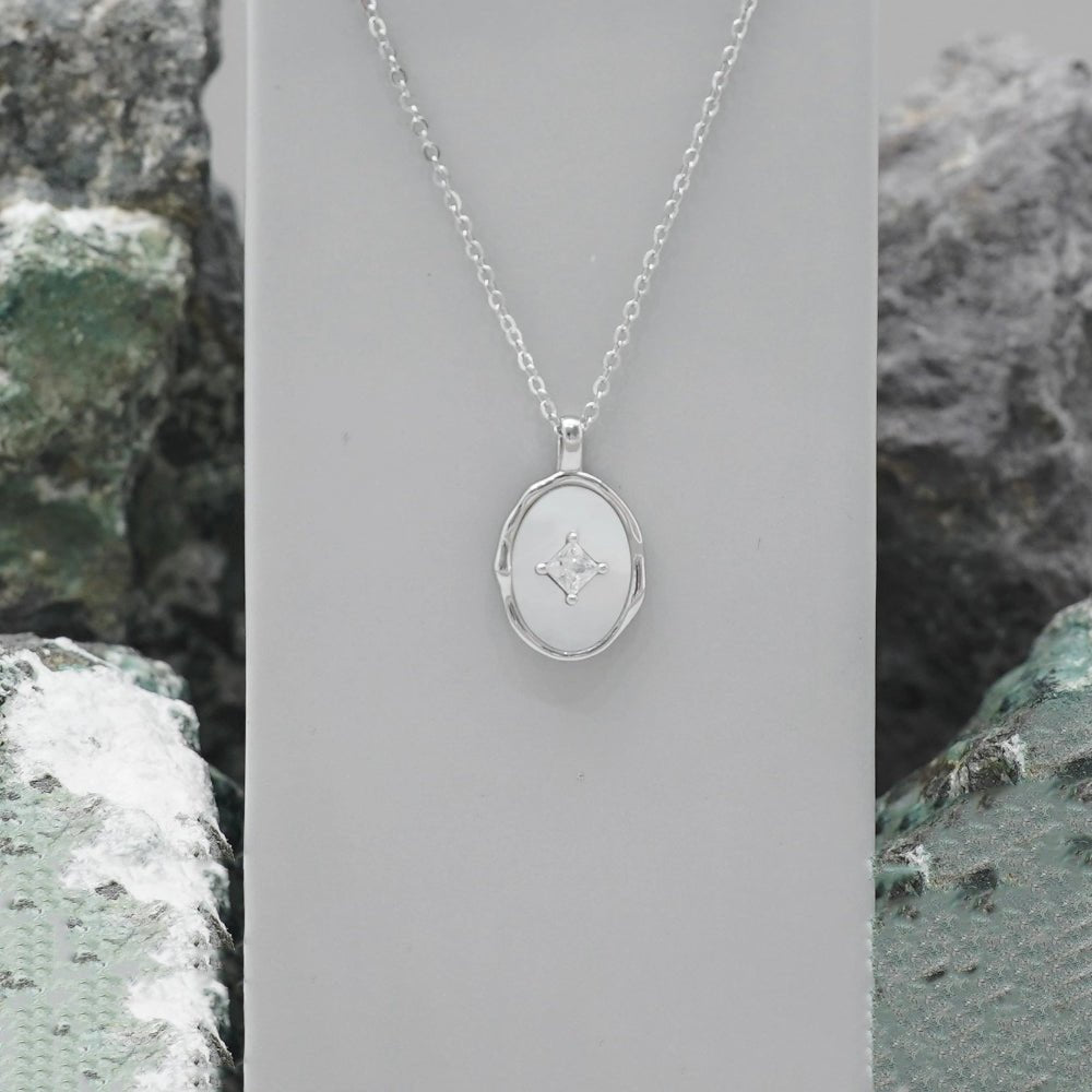 925 Silver Celestial Reflection Chain Pendant - 925 sterling silver pendant by Tassya Silver