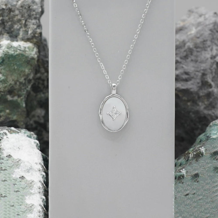 925 Silver Celestial Reflection Chain Pendant - 925 sterling silver pendant by Tassya Silver