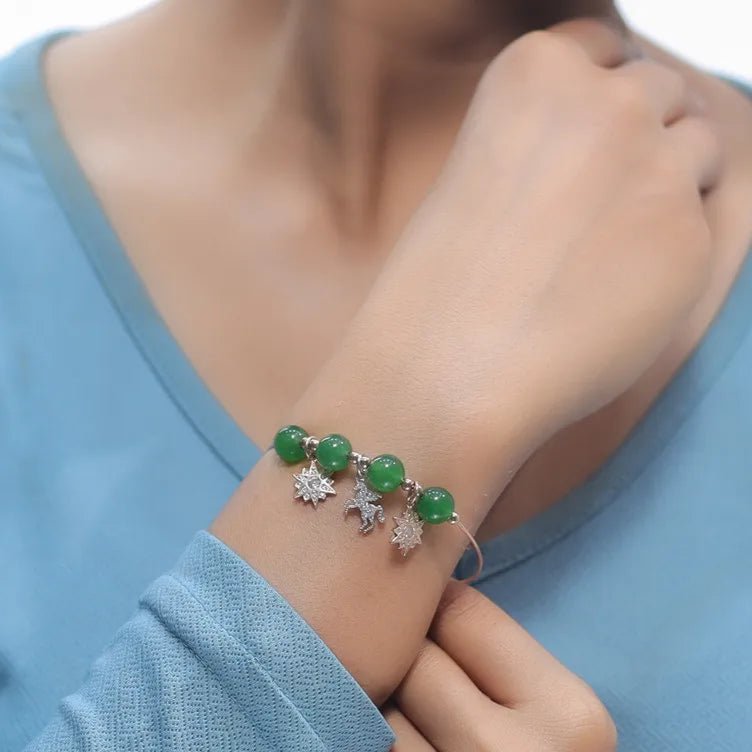 925 Silver Celestial Unicorn Charm Kada - 925 sterling silver bracelet by Tassya Silver