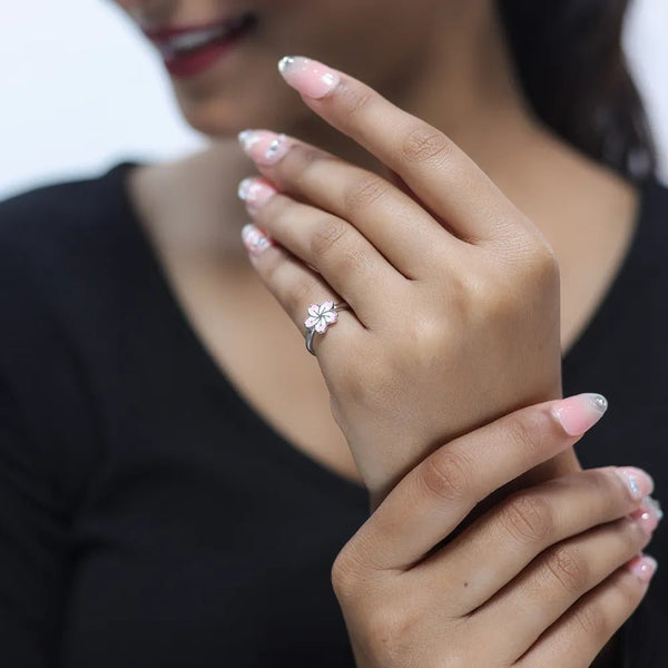 925 Silver Cherry Blossom Ring