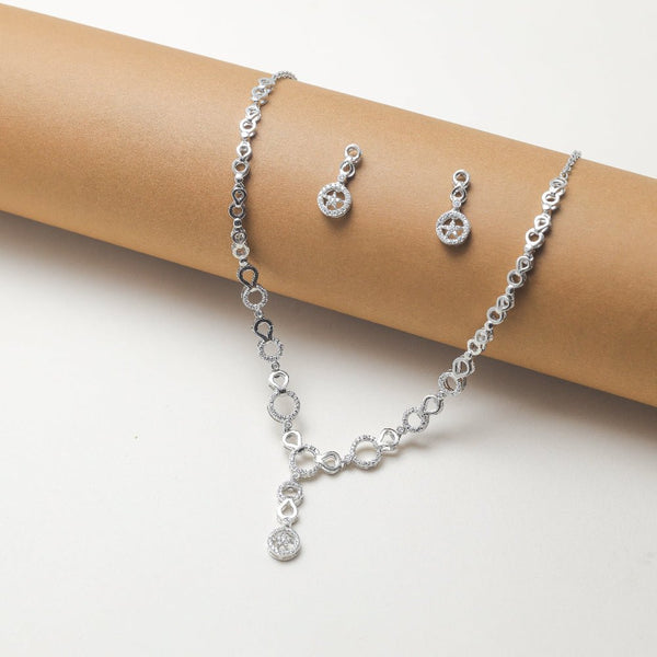 925 Silver Circle Necklace Set