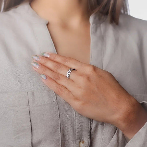 925 Silver Classic Diamond-Cut Silver Band
