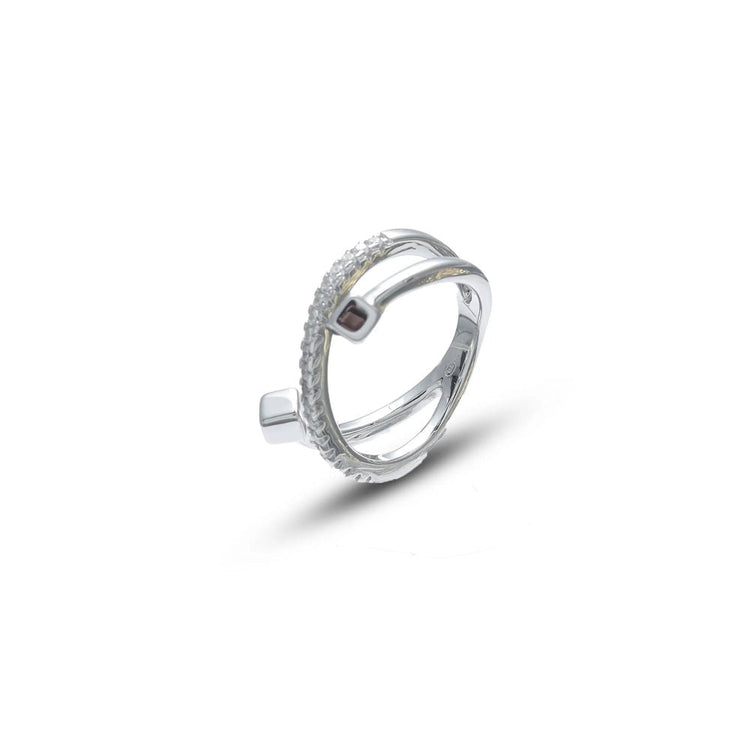 925 Silver Contemporary Twist Silver Ring - 925 sterling silver ring by Tassya Silver