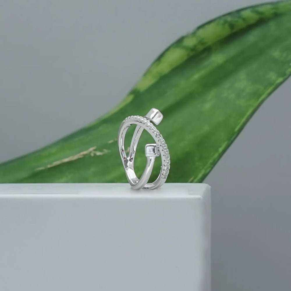 925 Silver Contemporary Twist Silver Ring - 925 sterling silver ring by Tassya Silver