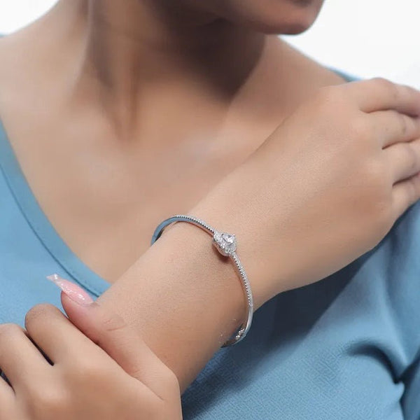 925 Silver Eternal Love Heart Kada