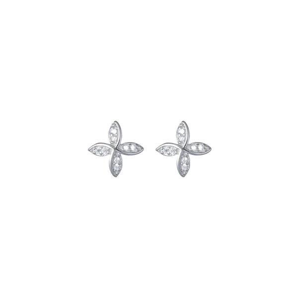 925 Silver Floral Sparkle Earrings