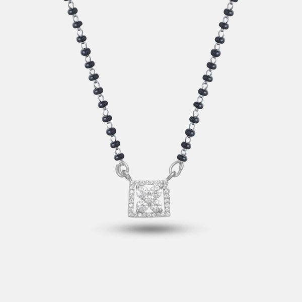 925 Silver Floral Square Mangalsutra
