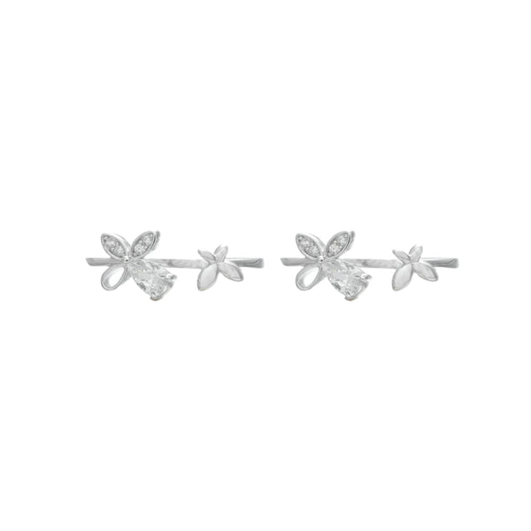 925 Silver Frosted Butterfly Whisper Toe Rings – Pack of 2