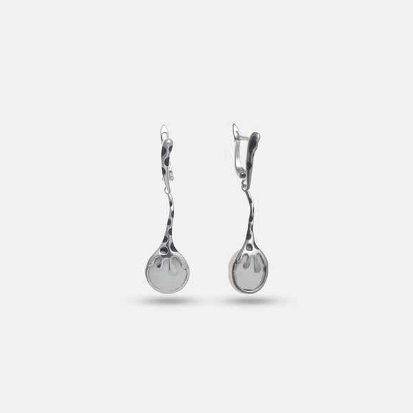 925 Silver Frosted Splash Drops