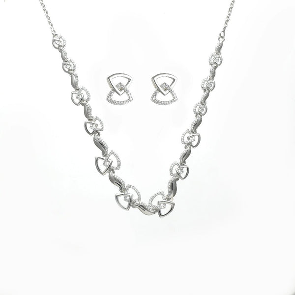 925 Silver Geometric Necklace Set