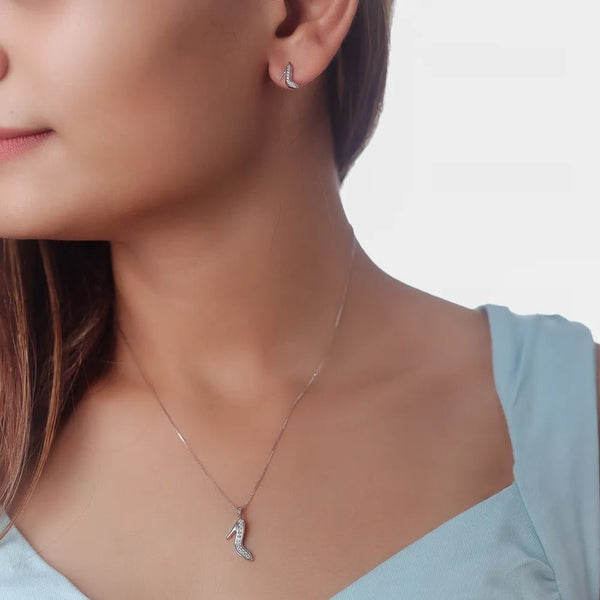 925 Silver Glam Stiletto Sparkle Pendant
