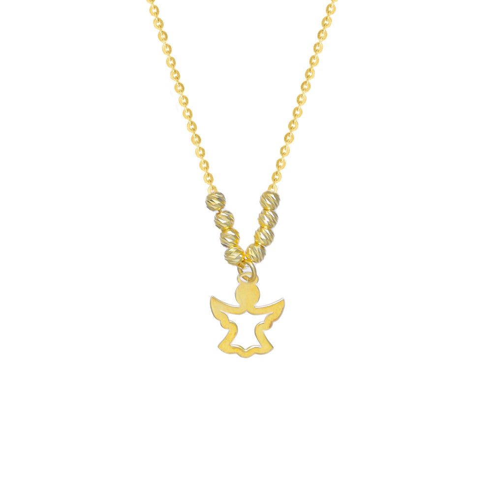 925 Silver Gold-Plated Angel Pendant - 925 sterling silver pendant by Tassya Silver