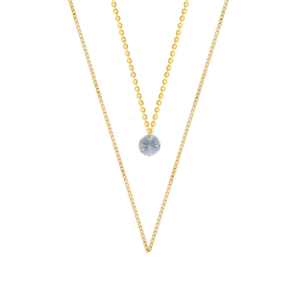 925 Silver Golden Glow Chain Pendant