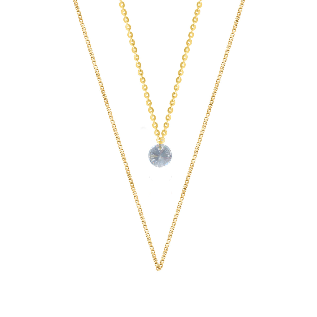 925 Silver Golden Glow Chain Pendant - 925 sterling silver pendant by Tassya Silver