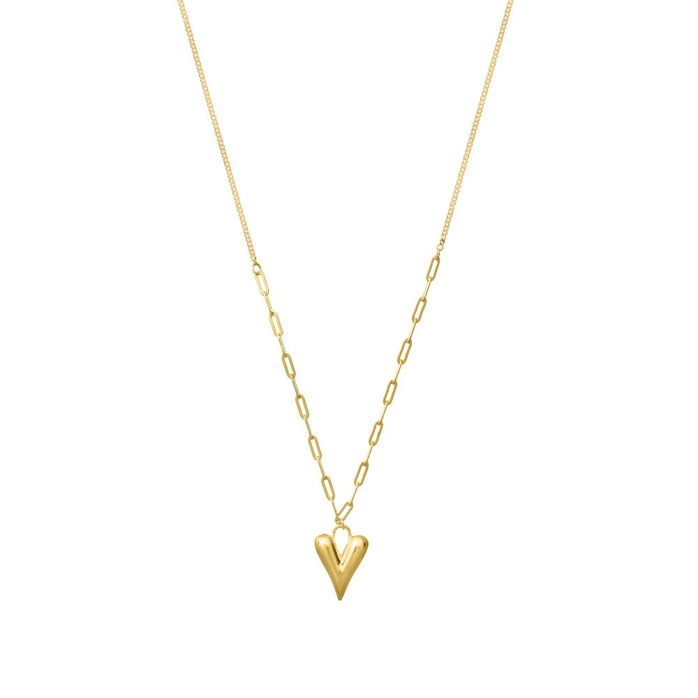 925 Silver Golden Heart’s Desire Chain Pendant - 925 sterling silver pendant by Tassya Silver