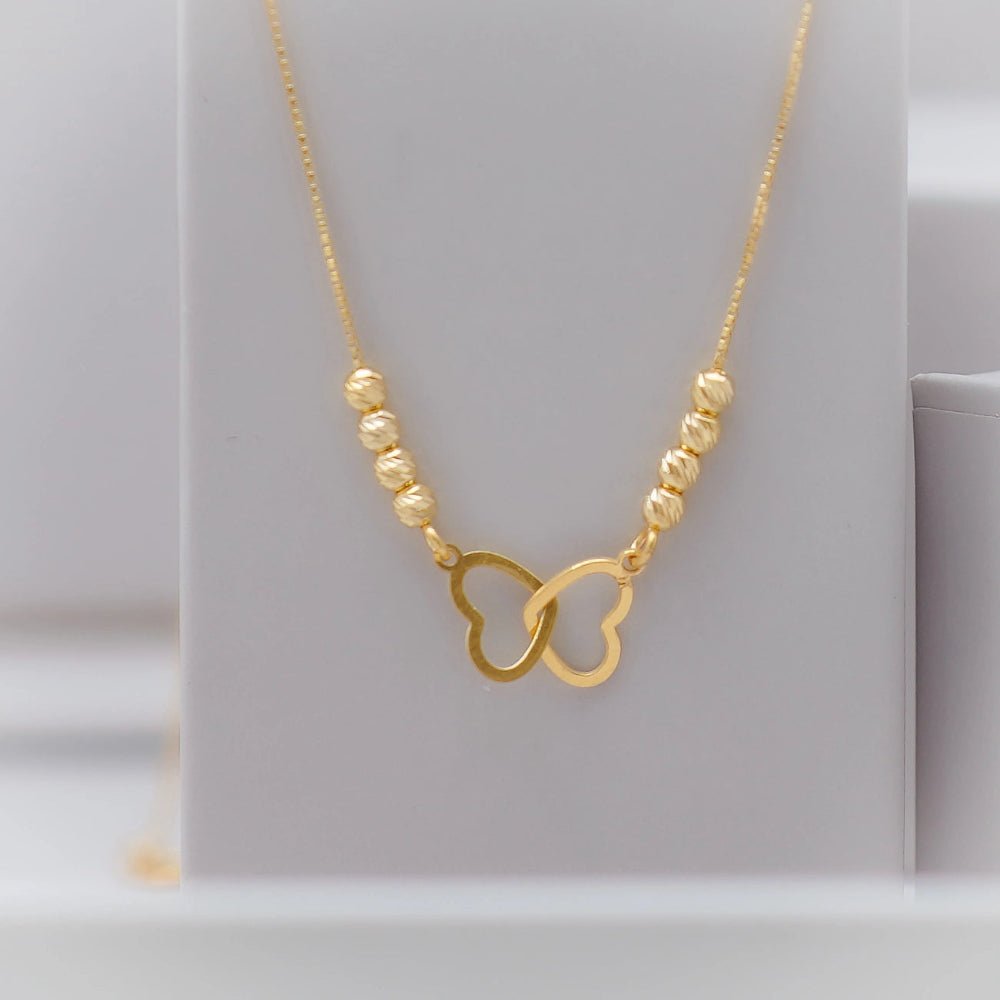 925 Silver Golden Interlocked Heart Chain Pendant - 925 sterling silver pendant by Tassya Silver