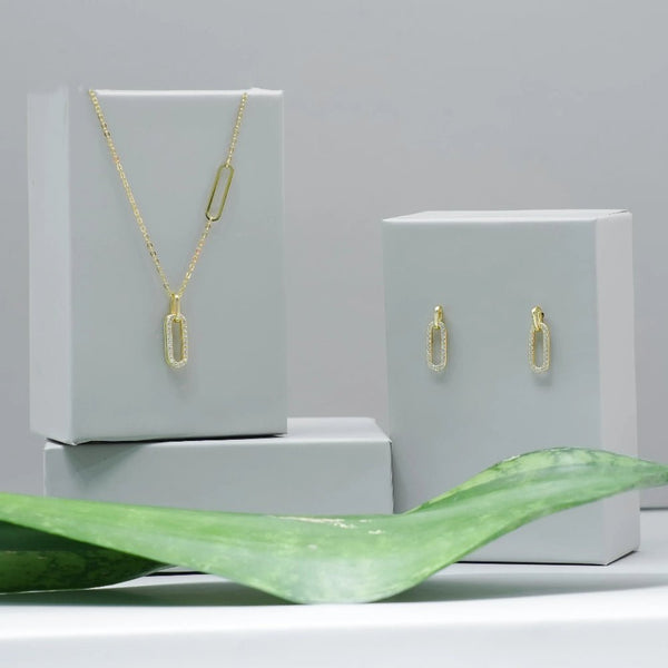 925 Silver Golden Link Chain Pendant Top