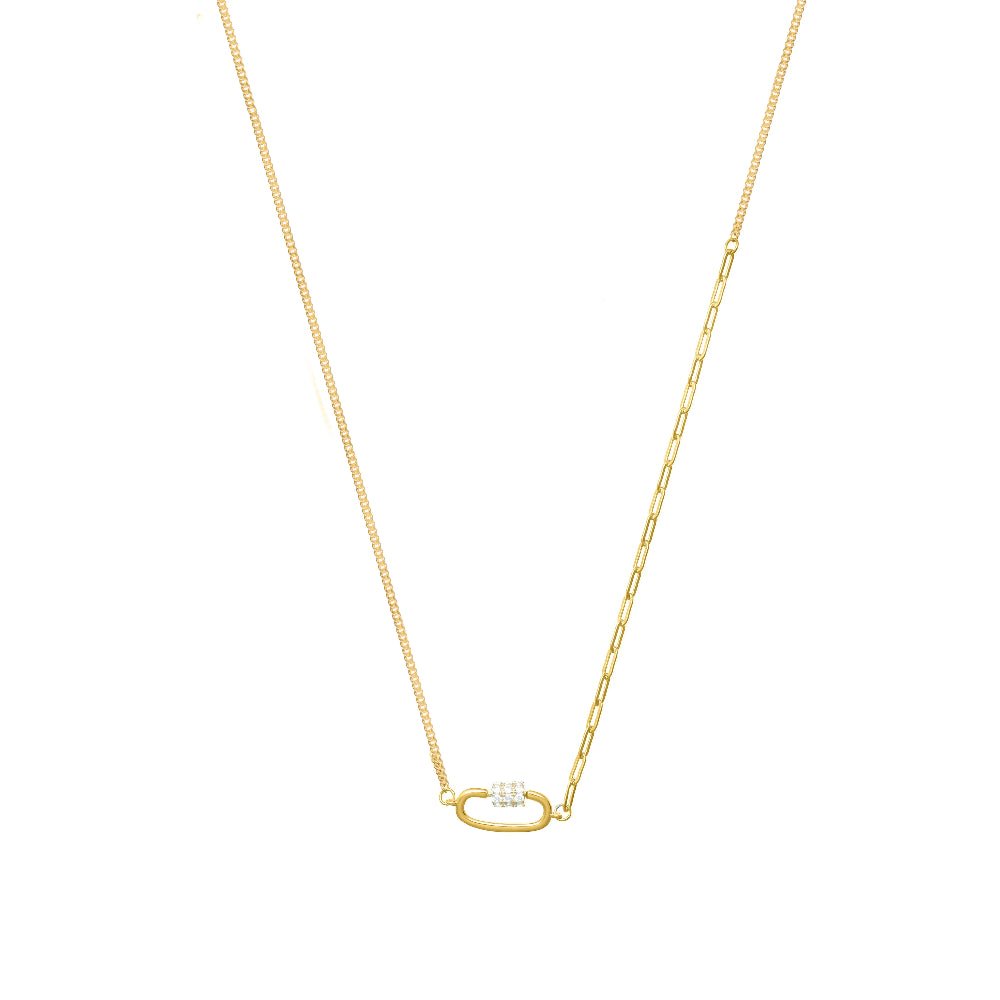 925 Silver Golden Link Chain Pendant - 925 sterling silver pendant by Tassya Silver