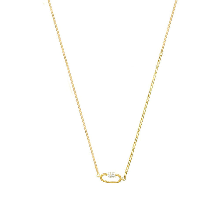 925 Silver Golden Link Chain Pendant - 925 sterling silver pendant by Tassya Silver