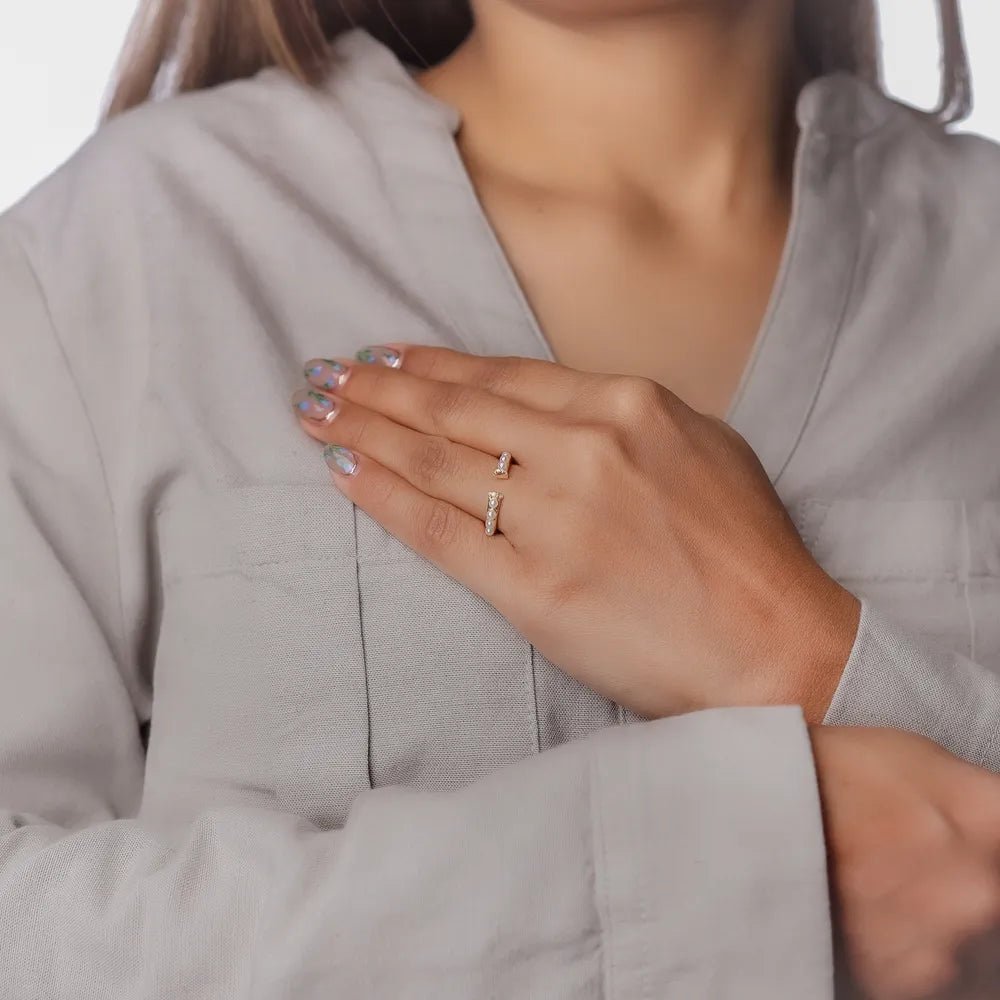 925 Golden Pearl Embrace Ring - 925 sterling silver ring by Tassya Silver