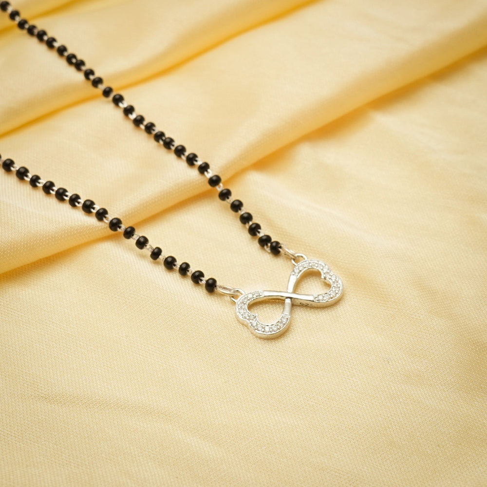 925 Silver Infinite Hearts Mangalsutra - 925 sterling silver mangalsutra by Tassya Silver