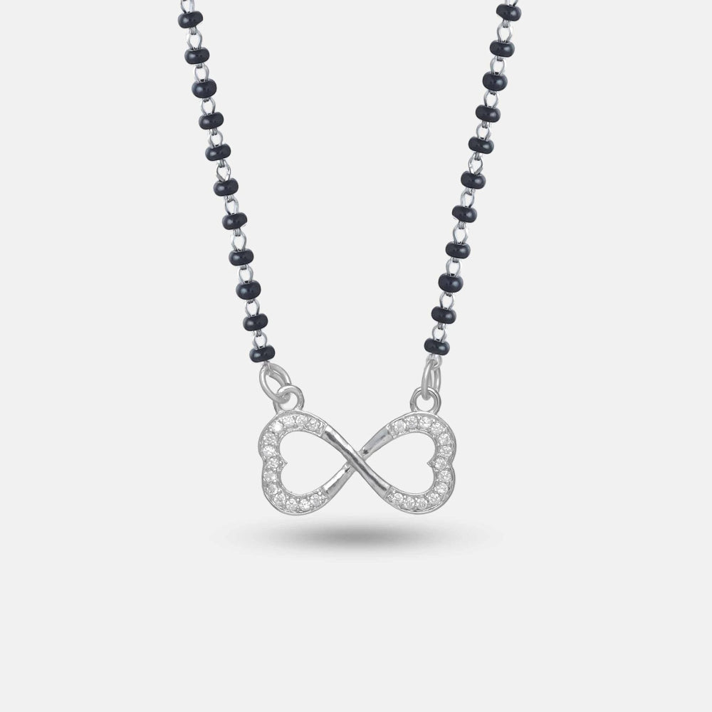 925 Silver Infinite Hearts Mangalsutra - 925 sterling silver mangalsutra by Tassya Silver