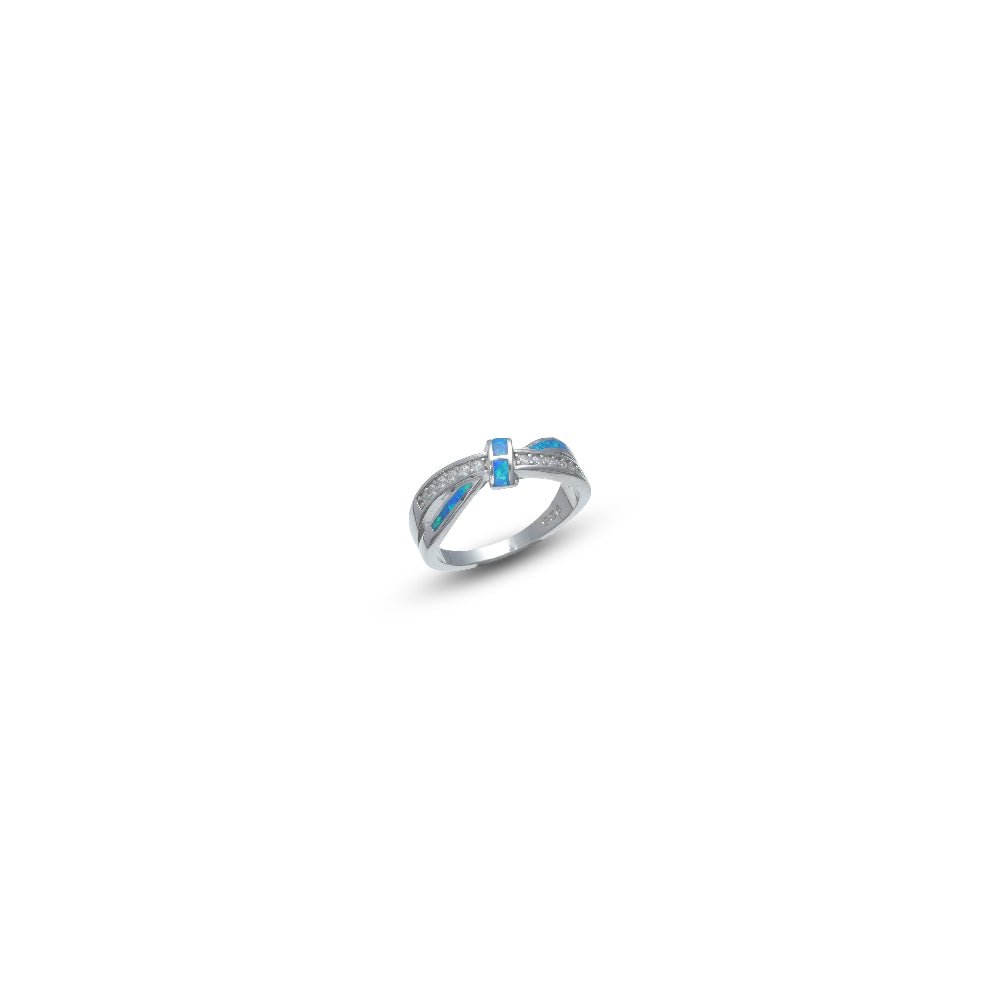 925 Silver Infinity Opal Twist Ring - 925 sterling silver ring by Tassya Silver