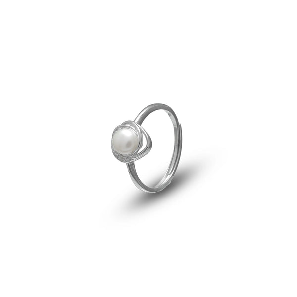 925 Silver Intertwined Pearl Ring