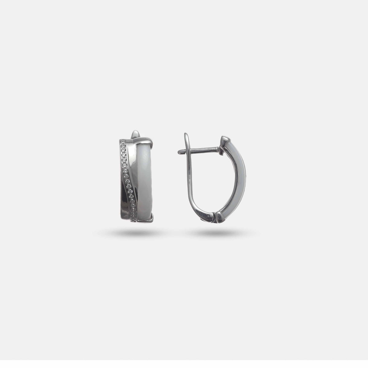 925 Silver Ivory Grace Hoop Earrings - 925 sterling silver earrings by Tassya Silver