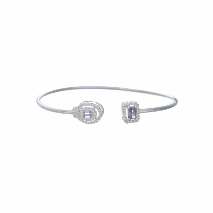 925 Silver Lavender Gleam Duo Kada - 925 sterling silver bracelet by Tassya Silver