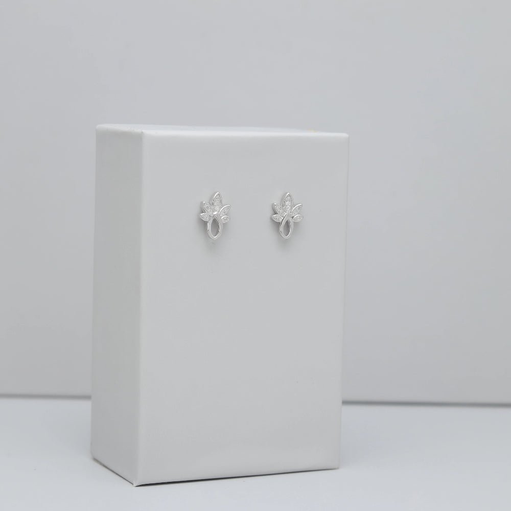 925 Silver Leafy Grace Earrings - 925 sterling silver earrings by Tassya Silver