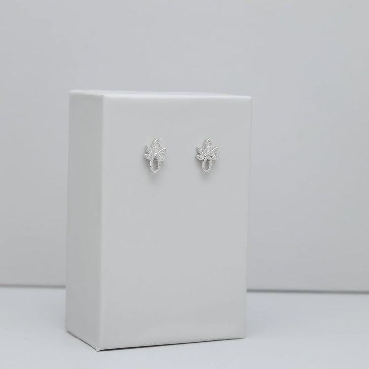 925 Silver Leafy Grace Earrings - 925 sterling silver earrings by Tassya Silver