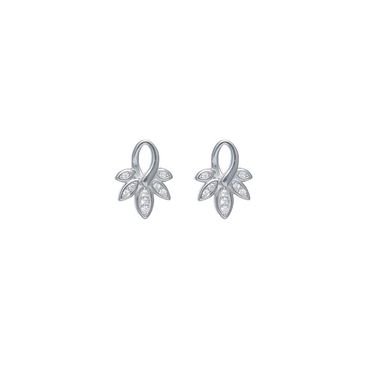 925 Silver Leafy Grace Earrings - 925 sterling silver earrings by Tassya Silver