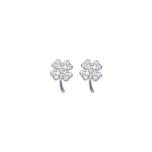 925 Silver Lucky Clover Earrings for Baby
