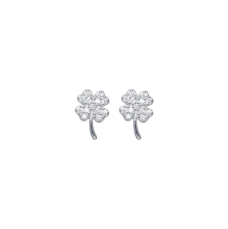 925 Silver Lucky Clover Earrings for Baby - 925 sterling silver earrings by Tassya Silver
