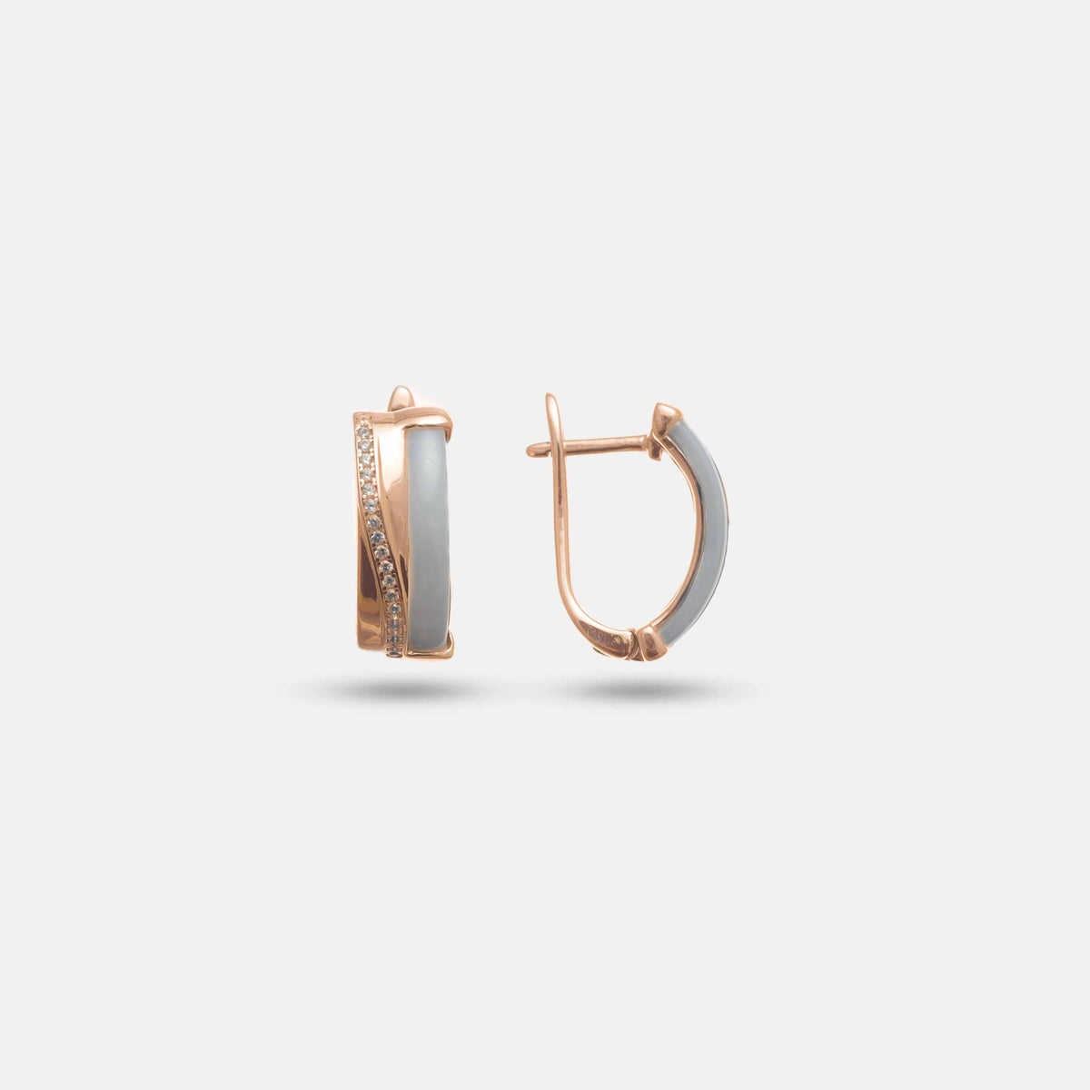 925 Silver Luxe Ivory Hoops - 925 sterling silver earrings by Tassya Silver
