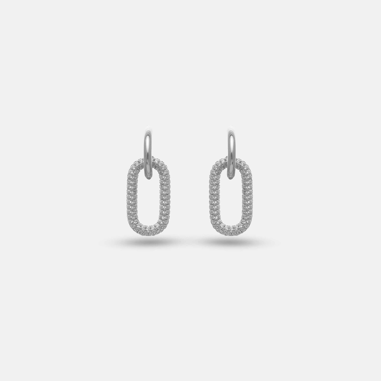 925 Silver Luxe Oval Spark Hoop Earrings - 925 sterling silver earrings by Tassya Silver