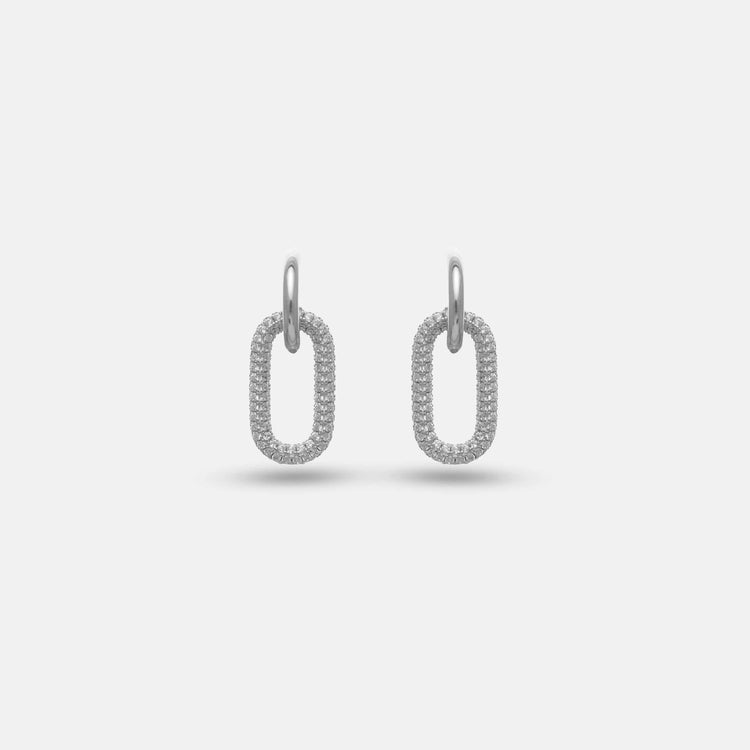 925 Silver Luxe Oval Spark Hoop Earrings - 925 sterling silver earrings by Tassya Silver