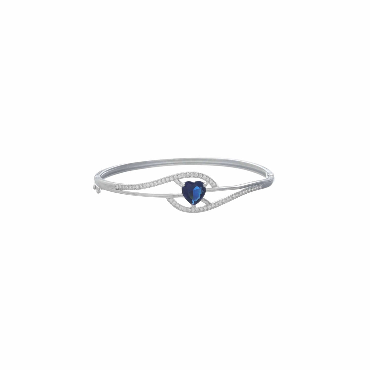 925 Silver Midnight Heart Kada - 925 sterling silver bracelet by Tassya Silver