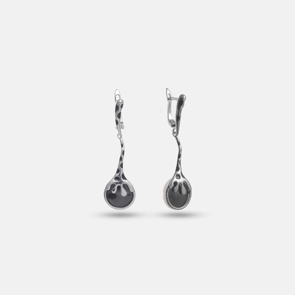 925 Silver Midnight Splash Drops