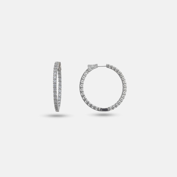 925 Silver Midnight Starlit Hoop Earrings