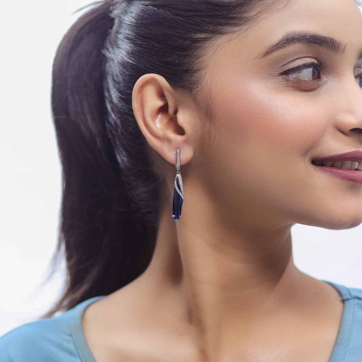 925 Silver Midnight Wave Drops - 925 sterling silver earrings by Tassya Silver